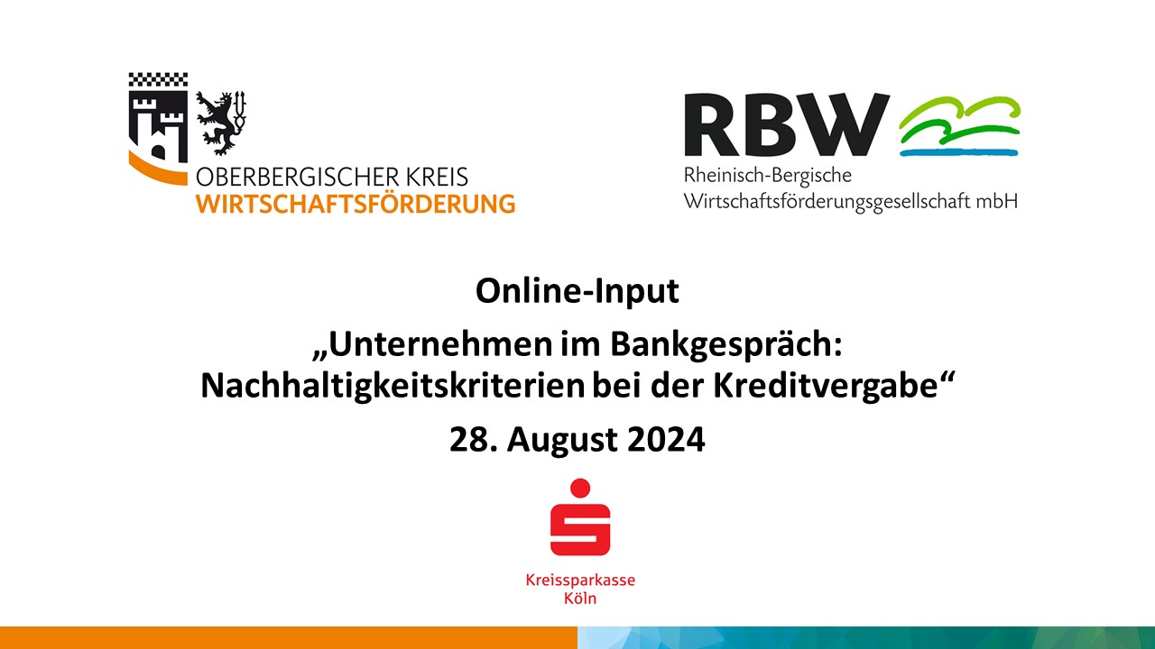 240828 - Unternehmen Im Bankgespräch _nachhaltigkeitskriterien Bei Der Kreditvergabe