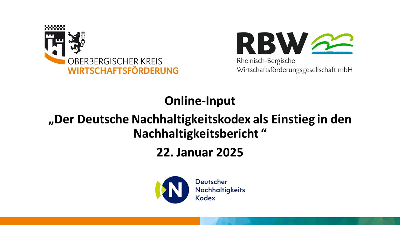 250122 - Der Deutsche Nachhaltigkeitskodex Als Einstieg In Den Nachhaltigkeitsbericht